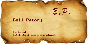 Beil Patony névjegykártya